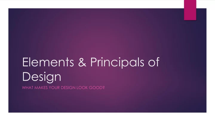 elements principals of