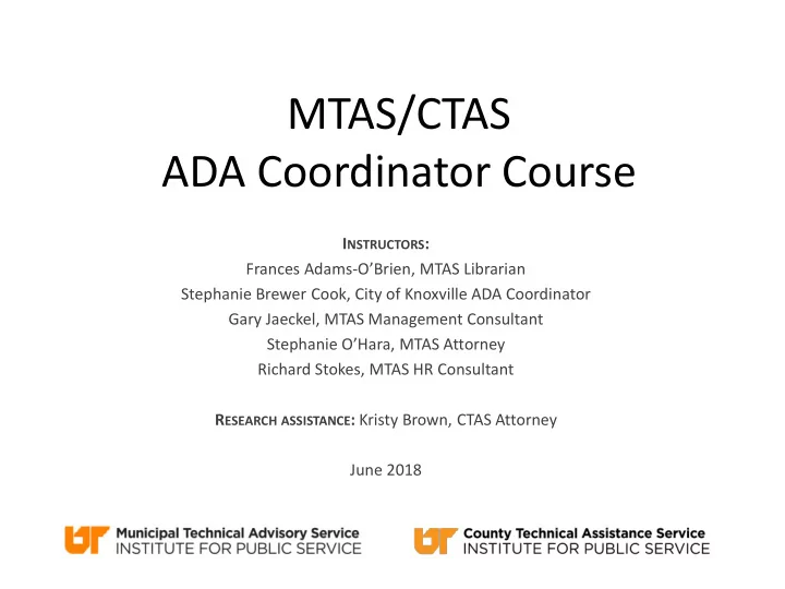 mtas ctas ada coordinator course