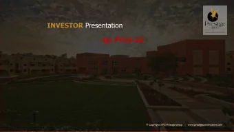 INVESTOR Presentation  -Q1 FY15-16  1 ABOUT PRESTIGE  2  Iconic developments  like  Only  Awarded