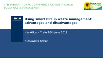 Using smart PPE in waste management:  advantages and disadvantages  Heraklion  Crete 26th June
