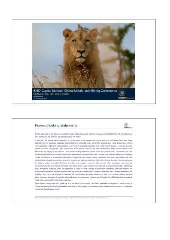 Nick Holland | FY2016 presentation transcript  Reinvesting for the future 16 February 2017  Thank