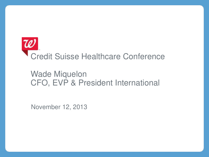 credit suisse healthcare conference
