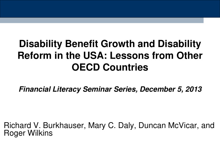 disability benefit growth and disability reform in the