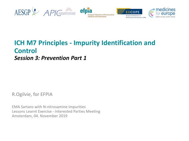 ich m7 principles impurity identification and control
