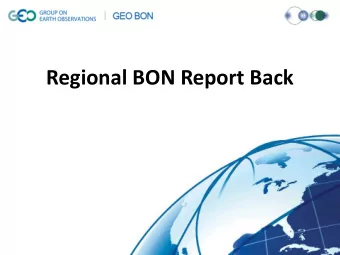 Regional BON Report Back  RBONs: Existing and Potential  Existing:  Asia-Pacific