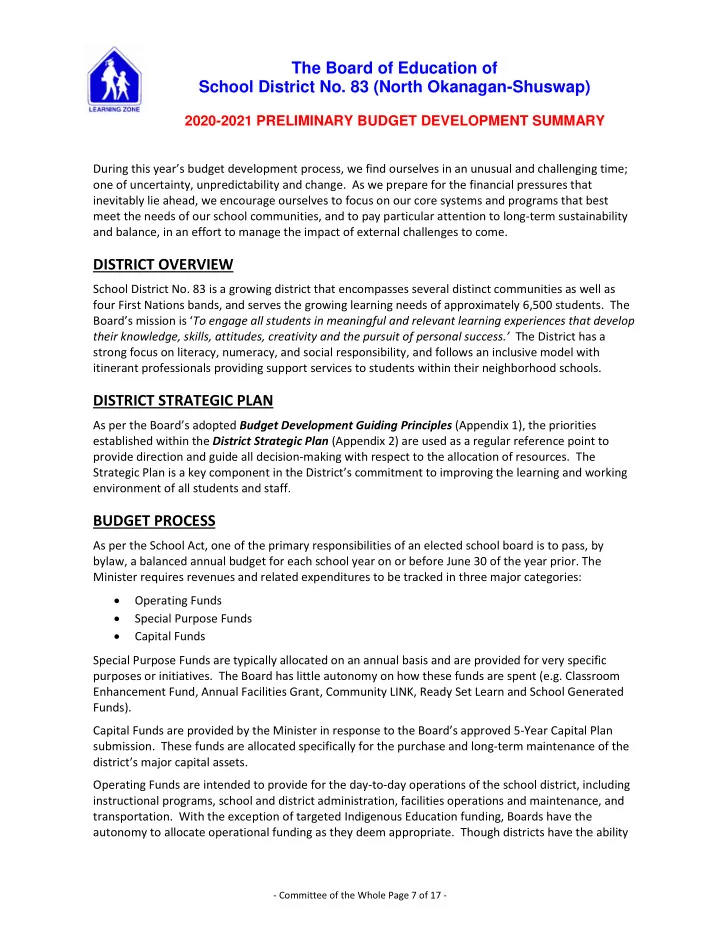 the board of education of school district no 83 north