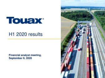 H1 2020 results  Financial analyst meeting,  September 9, 2020  Disclaimer  This presentation does