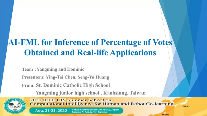 ai fml for inference of percentage of votes
