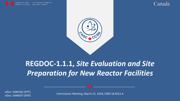 regdoc 1 1 1 site evaluation and site preparation for new