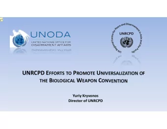 Slide 1  y1  AS the presentation is not approved by ODA and reflects UNRCPD activities, it ia