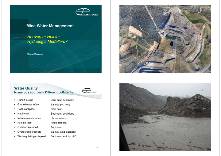the issues the context mine water management