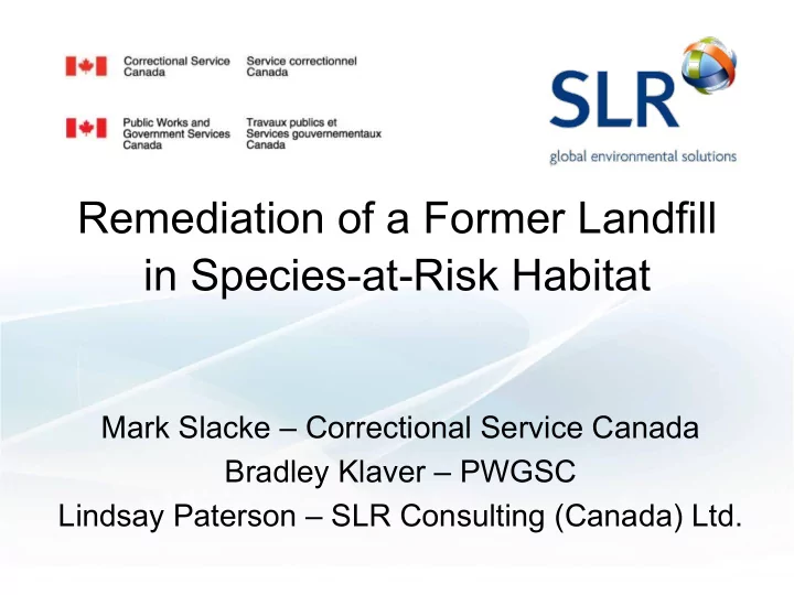 in species at risk habitat