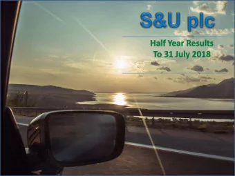 Half Year Results  To 31 July 2018  TODAYS SPEAKERS  Anthony  Graham  Chris  Coombs  Coombs