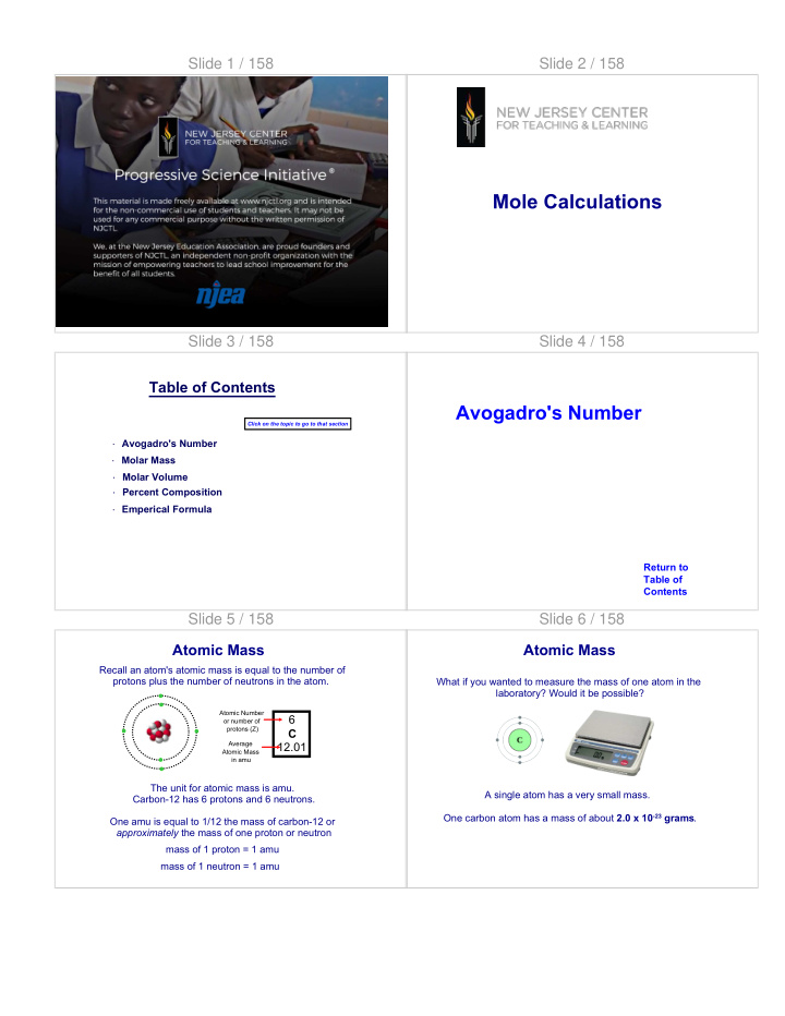 mole calculations