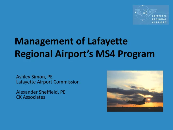 regional airport s ms4 program