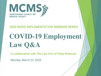 Law Q&amp;A  In collaboration with The Law Firm of Paley Rothman  Monday, March 23, 2020