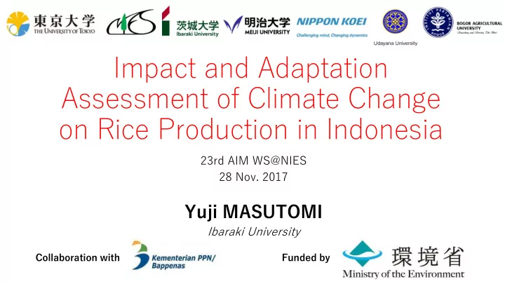 impact and adaptation assessment of climate change on
