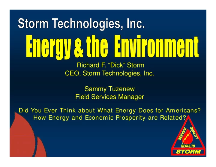 richard f dick storm ceo storm technologies inc ceo storm