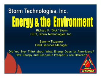 Richard F. Dick Storm  CEO Storm Technologies Inc  CEO, Storm Technologies, Inc.  Sammy