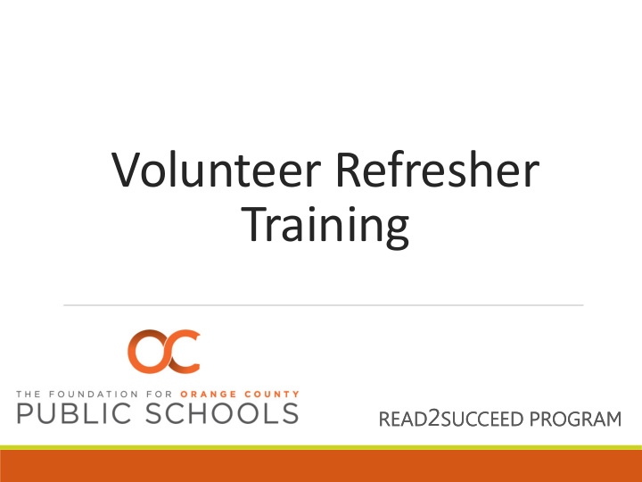 volunteer refresher training