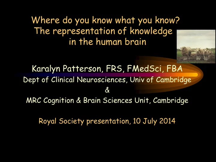 the representation of knowledge