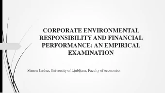 CORPORATE ENVIRONMENTAL  RESPONSIBILITY AND FINANCIAL  PERFORMANCE: AN EMPIRICAL  EXAMINATION Simon