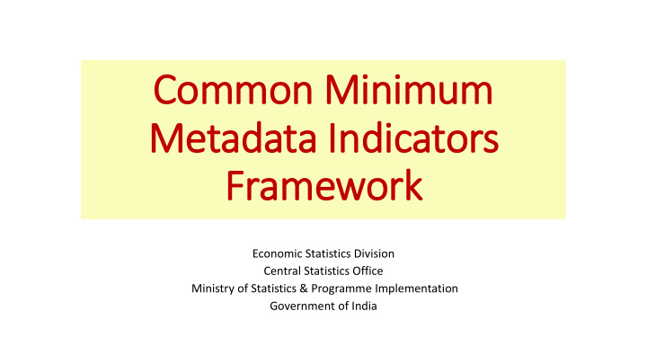 metadata in indicators framework