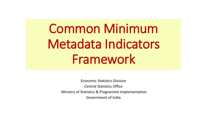 metadata in indicators framework