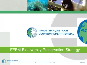 FFEM Biodiversity Preservation Strategy Fonds franais pour l environnement mondial  19/04/2016