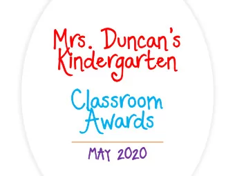 Ki  Kind  ndergar  garten  ten  Cl  Classroom  assroom  Aw  Awar  ards  ds  MA  MAY  Y 20  2020  20