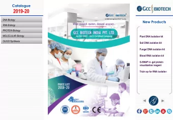 2019-20  DNA Biology New Products  RNA Biology  PROTEIN Biology  MOLECULAR Biology  Plant DNA