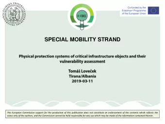 SPECIAL MOBILITY STRAND  The European Commission support for the production of this publication