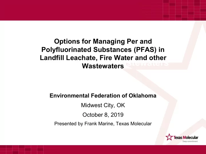 options for maper or polyfluorinated