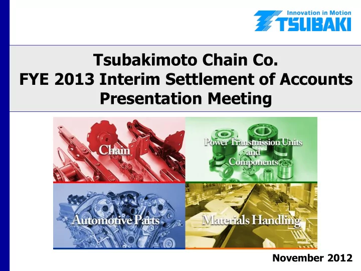fye 2013 interim settlement of accounts presentation