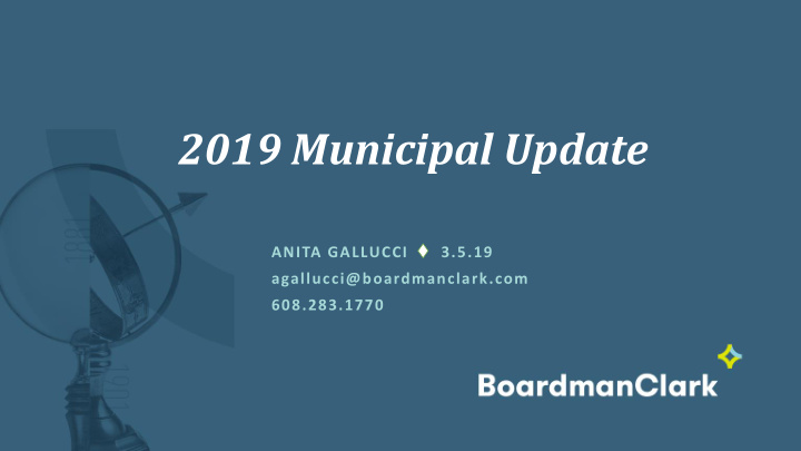 2019 municipal update