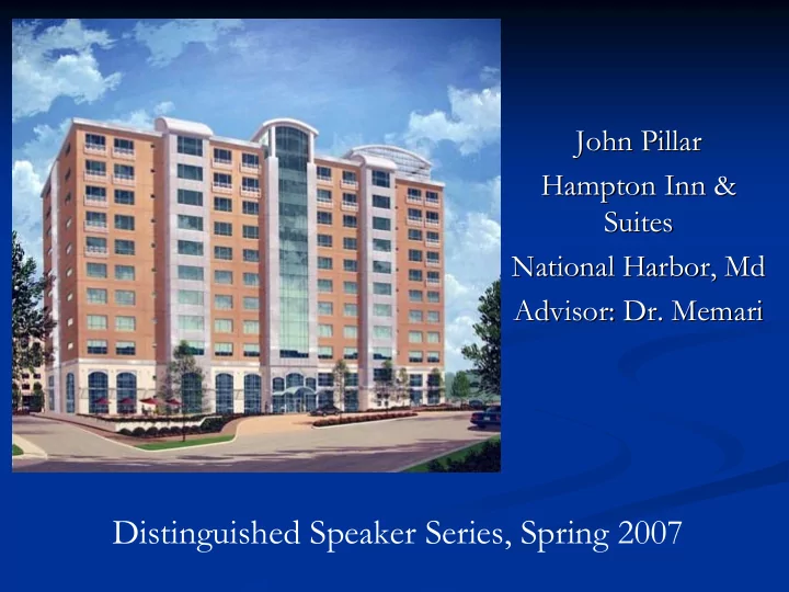 distinguished speaker series spring 2007 presentation