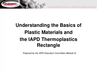 Understanding the Basics of  Plastic Materials and  the IAPD Thermoplastics  Rectangle  Prepared by