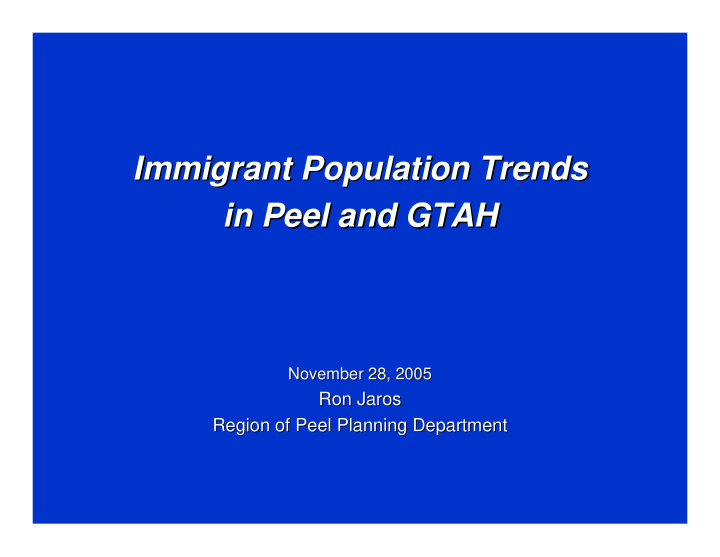 immigrant population trends immigrant population trends