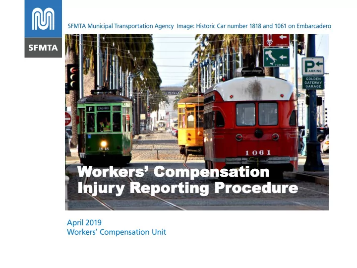 injur injury r y repor eporting p ting procedur ocedure