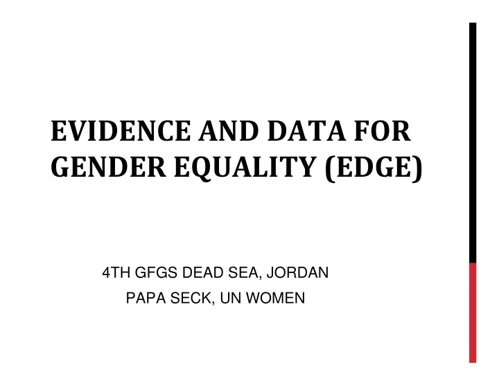 evidence and data for gender equality edge