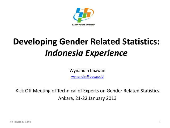 developing gender related statistics