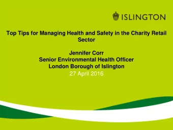 27 April 2016  Environmental Health Visits   National Local Authority Code  (2013)  focuses