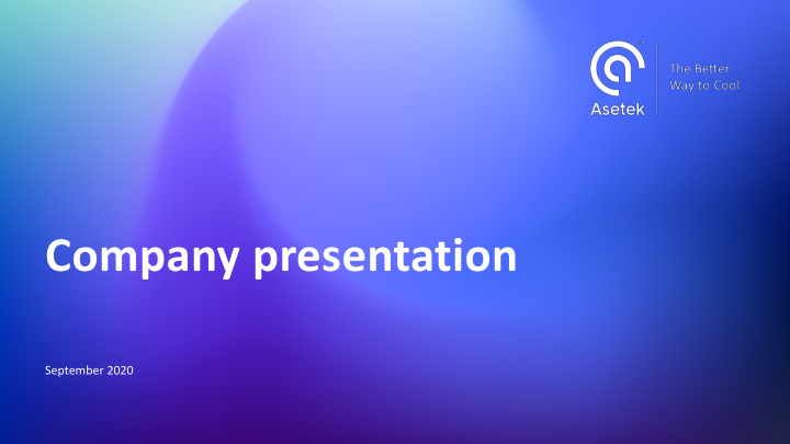 company presentation