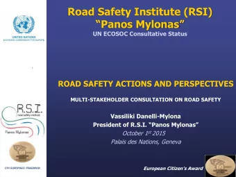 Panos Mylonas  UN ECOSOC Consultative Status  ROAD SAFETY ACTIONS AND PERSPECTIVES