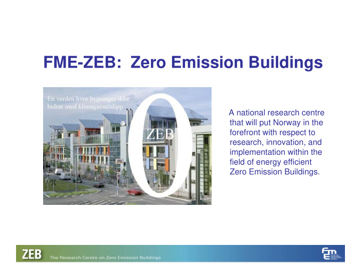 fme zeb zero emission buildings