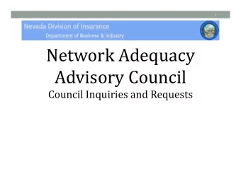 Network Adequacy  Advisory Council  Council Inquiries and Requests  2 NV Mental Health Providers