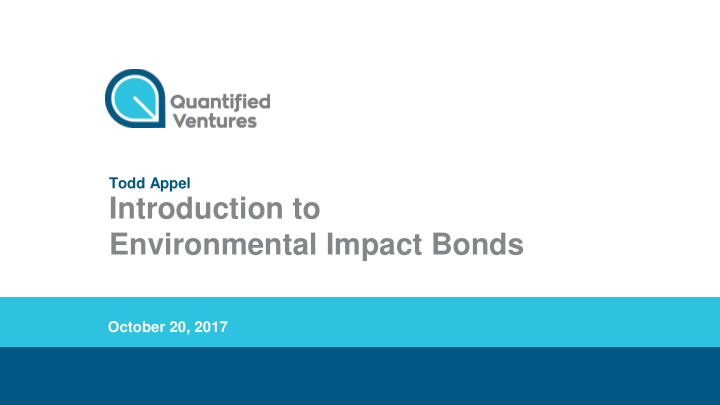 introduction to environmental impact bonds