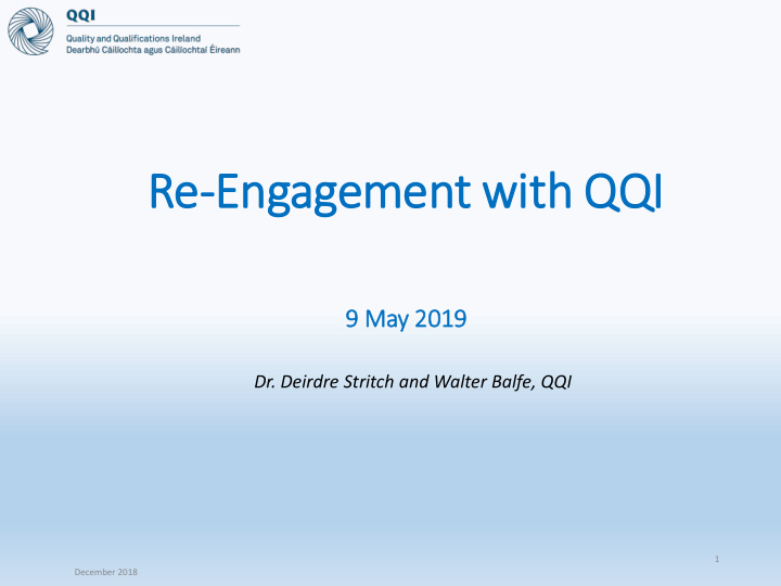 re re engagement wit ith qqi