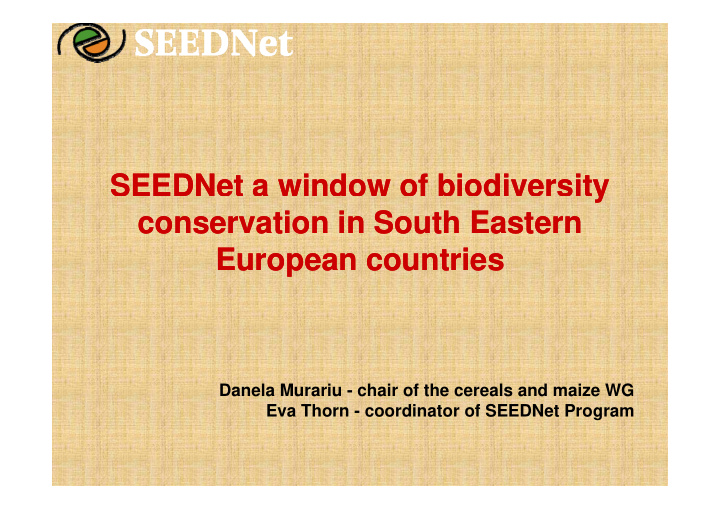 seednet a window of biodiversity seednet a window of