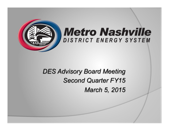 des advisory board meeting second quarter fy15 march 5
